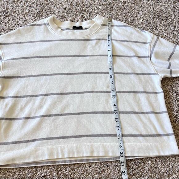 ATM Anthony Thomas Melillo Plaited Jersey Stripe Sweatshirt - Chalk Smoke White - Picture 13 of 16